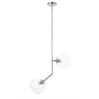 Ryland 2 Light Chrome And Clear Glass Pendant