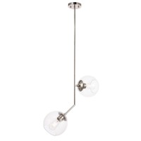 Ryland 2 Light Chrome And Clear Glass Pendant