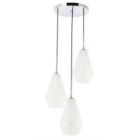 Gene 3 Light Chrome And Frosted White Glass Pendant