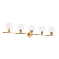 Gene 5 Light Brass And Clear Glass Wall Sconce