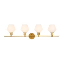 Gene 4 Light Brass And Frosted White Glass Wall Sconce