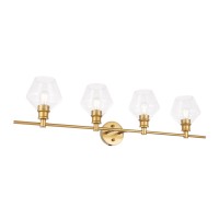 Gene 4 Light Brass And Clear Glass Wall Sconce