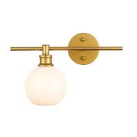 Collier 1 Light Brass And Frosted White Glass Left Wall Sconce