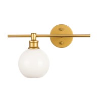 Collier 1 Light Brass And Frosted White Glass Left Wall Sconce