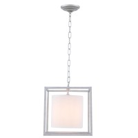 Mirin 1 Light Vintage Sliver And White Shade Pendant