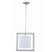 Mirin 1 Light Vintage Sliver And White Shade Pendant