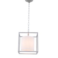 Mirin 1 Light Vintage Sliver And White Shade Pendant