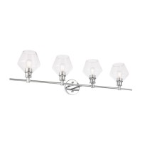 Gene 4 Light Chrome And Clear Glass Wall Sconce