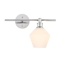 Gene 1 Light Chrome And Frosted White Glass Right Wall Sconce