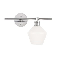 Gene 1 Light Chrome And Frosted White Glass Right Wall Sconce