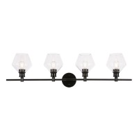 Gene 4 Light Black And Clear Glass Wall Sconce