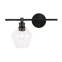 Gene 1 Light Black And Clear Glass Left Wall Sconce