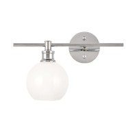 Collier 1 Light Chrome And Frosted White Glass Left Wall Sconce