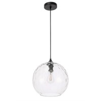 Gibson 1 Light Black And Clear Glass Pendant