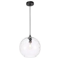 Gibson 1 Light Black And Clear Glass Pendant