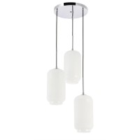 Collier 3 Light Chrome And Frosted White Glass Pendant