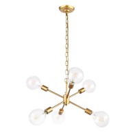 Nolan 6 Light Brass Pendant