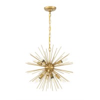 Timber 8 Light Brass Pendant