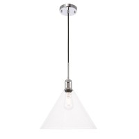 Hugh 1 Light Chrome And Clear Glass Pendant