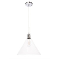 Hugh 1 Light Chrome And Clear Glass Pendant