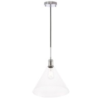 Hugh 1 Light Chrome And Clear Glass Pendant