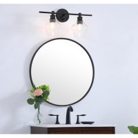 Gene 2 Light Black And Clear Glass Wall Sconce