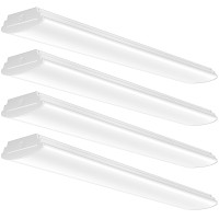 Antlux 4Ft Led Wraparound Light Fixtures 4800 Lumens, 4000K 4 Foot Led Light, 40W(100W Eqv.) Flush Mount Linear Ceiling Garage Shop Lights For Laundry Room, Workshop, Kitchen, Etl Listed, 4 Pack