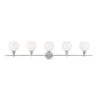 Collier 5 Light Chrome And Frosted White Glass Wall Sconce