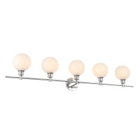 Collier 5 Light Chrome And Frosted White Glass Wall Sconce