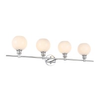 Collier 4 Light Chrome And Frosted White Glass Wall Sconce