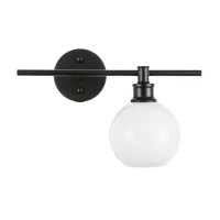 Collier 1 Light Black And Frosted White Glass Right Wall Sconce