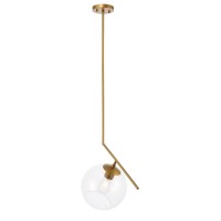 Ryland 1 Light Brass And Clear Glass Pendant