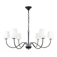 Eclipse 6 Light Black And White Shade Chandelier