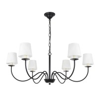 Eclipse 6 Light Black And White Shade Chandelier