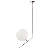 Ryland 1 Light Chrome And Frosted White Glass Pendant