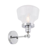 Lyle 1 Light Chrome And Clear Seeded Glass Wall Sconce