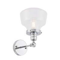 Lyle 1 Light Chrome And Clear Seeded Glass Wall Sconce