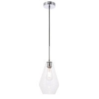 Gene 1 Light Chrome And Clear Glass Pendant