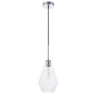 Gene 1 Light Chrome And Clear Glass Pendant