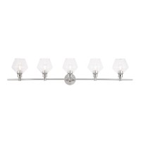 Gene 5 Light Chrome And Clear Glass Wall Sconce