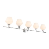 Gene 5 Light Chrome And Frosted White Glass Wall Sconce