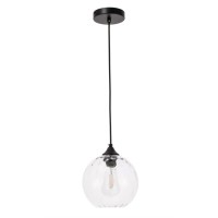 Cashel 1 Light Black And Clear Glass Pendant