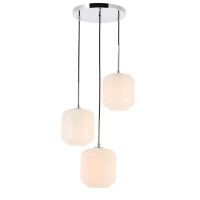 Collier 3 Light Chrome And Frosted White Glass Pendant