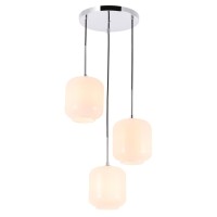 Collier 3 Light Chrome And Frosted White Glass Pendant