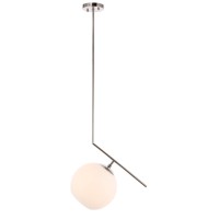 Ryland 1 Light Chrome And Frosted White Glass Pendant