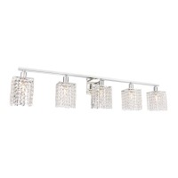 Phineas 5 Light Chrome And Clear Crystals Wall Sconce