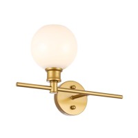 Collier 1 Light Brass And Frosted White Glass Right Wall Sconce