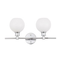 Collier 2 Light Chrome And Frosted White Glass Wall Sconce