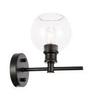 Collier 1 Light Black And Clear Glass Wall Sconce