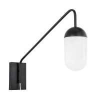 Kace 1 Light Black And Frosted White Glass Wall Sconce